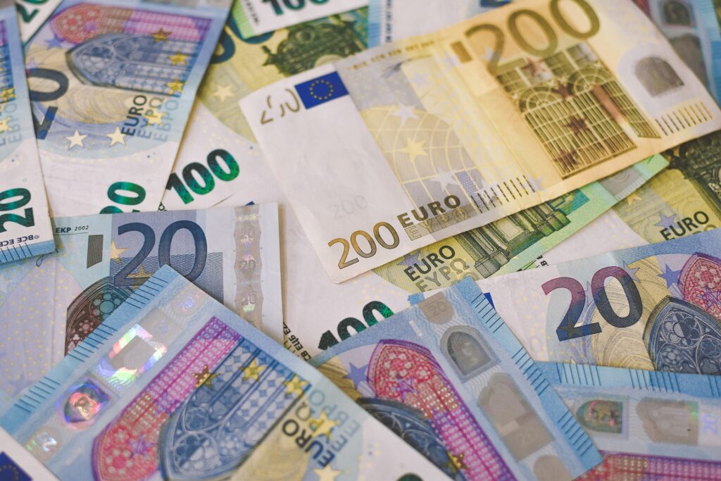 Euro currency, the official fiat currency of the EU
